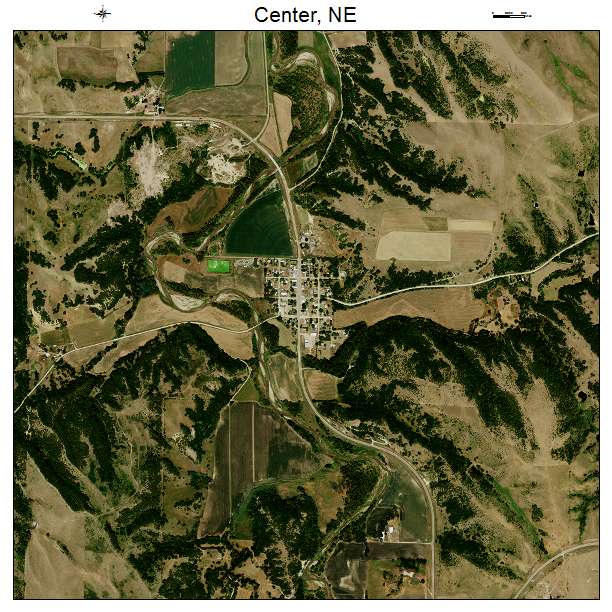 Center, NE air photo map