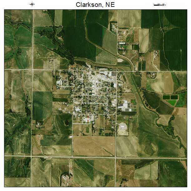 Clarkson, NE air photo map