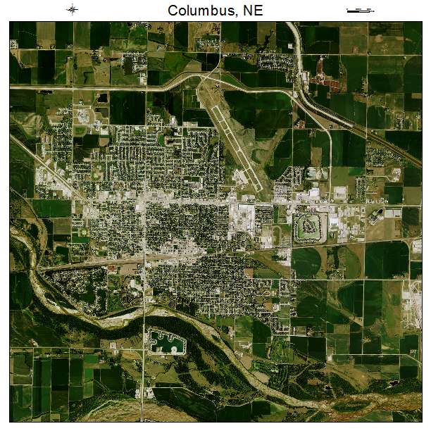 Columbus, NE air photo map