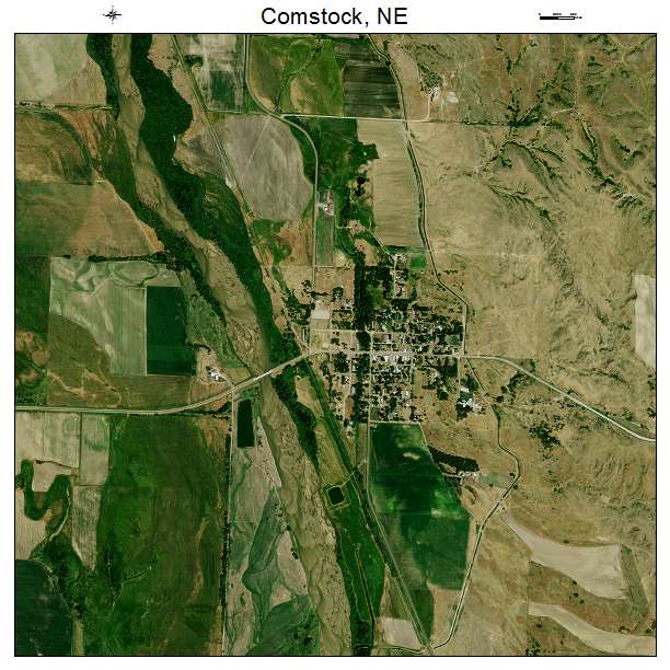 Comstock, NE air photo map
