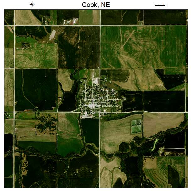 Cook, NE air photo map