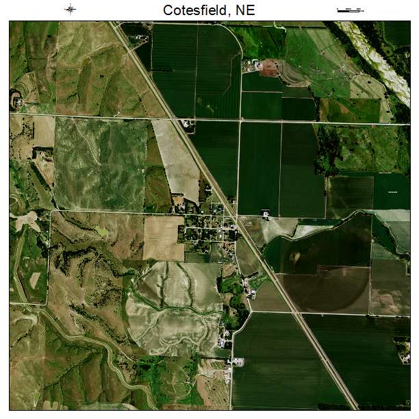 Cotesfield, NE air photo map