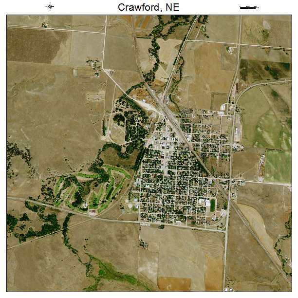 Crawford, NE air photo map