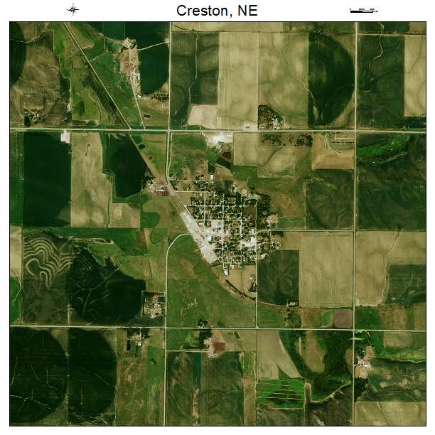 Creston, NE air photo map