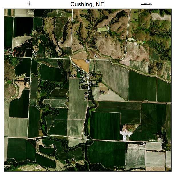 Cushing, NE air photo map