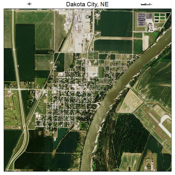 Dakota City, NE air photo map