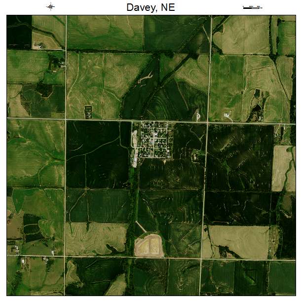 Davey, NE air photo map