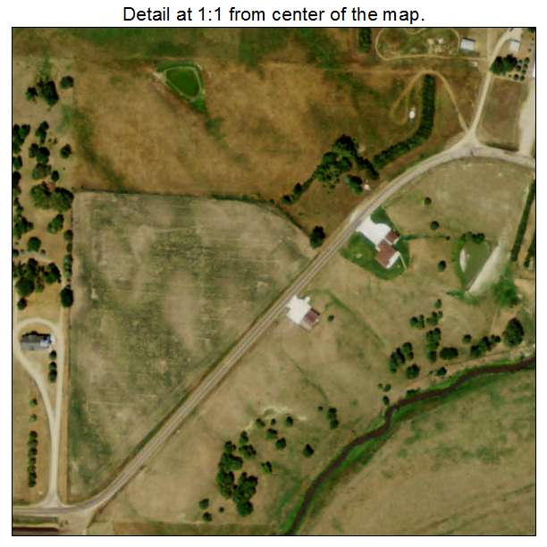 Bazile Mills, Nebraska aerial imagery detail