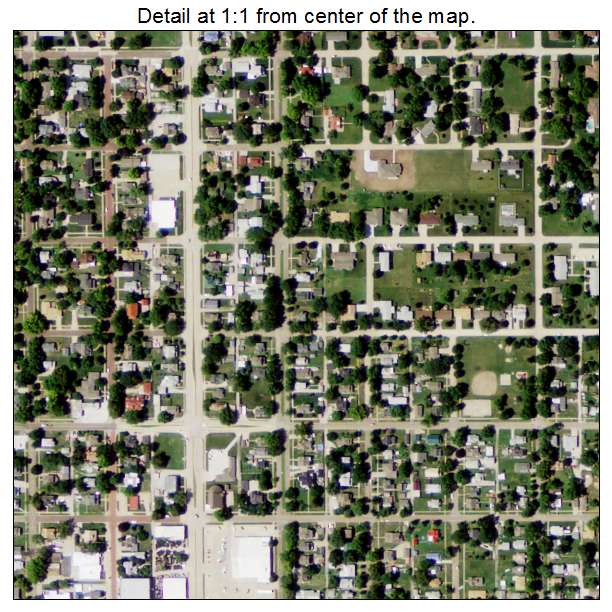 Falls City, Nebraska aerial imagery detail