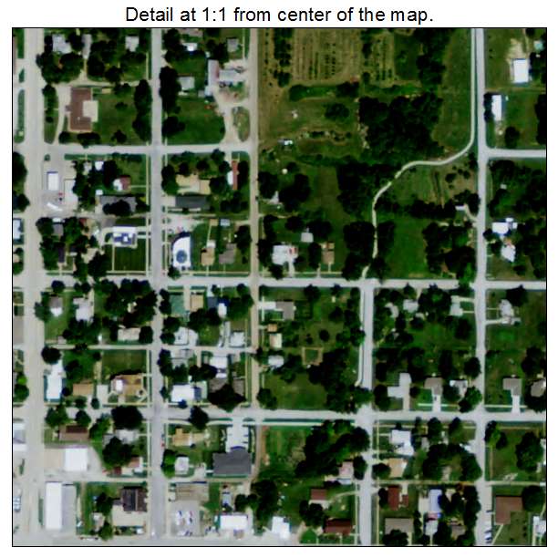 Pawnee City, Nebraska aerial imagery detail