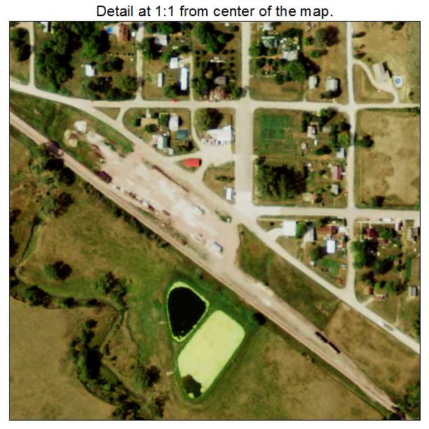 Waterbury, Nebraska aerial imagery detail