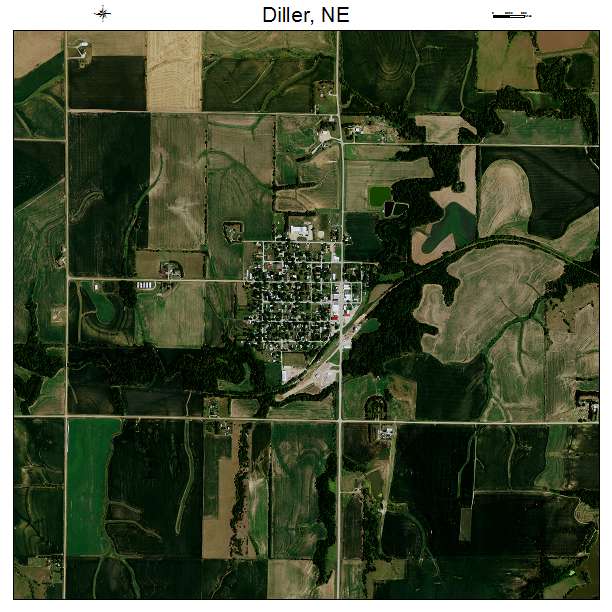 Diller, NE air photo map