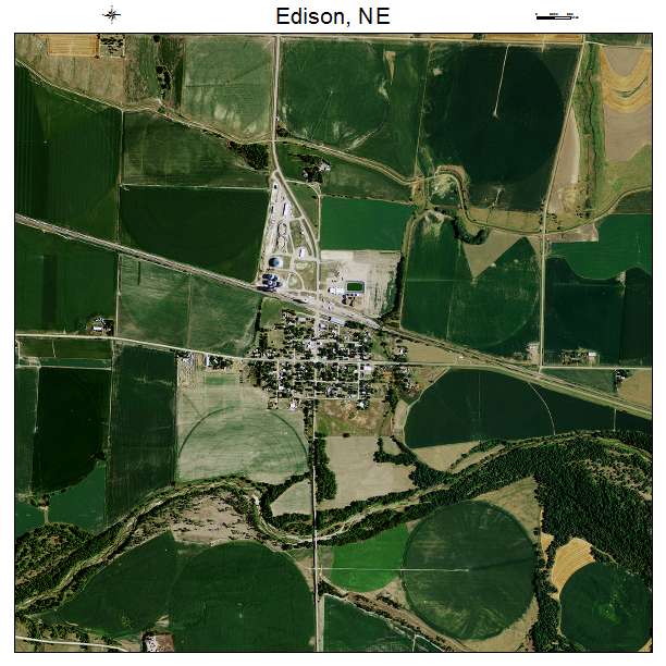 Edison, NE air photo map