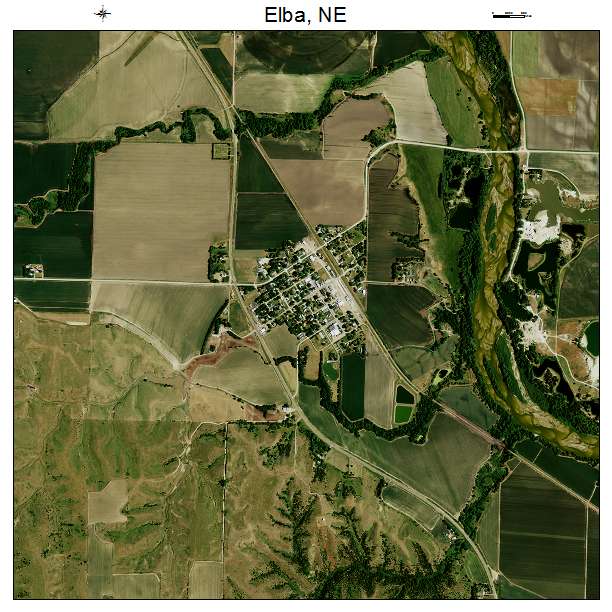 Elba, NE air photo map