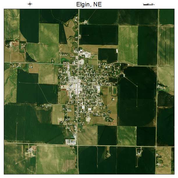 Elgin, NE air photo map