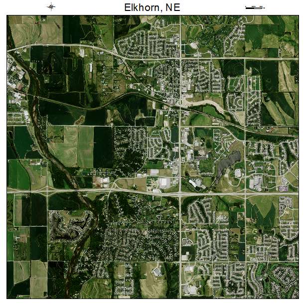 Elkhorn, NE air photo map