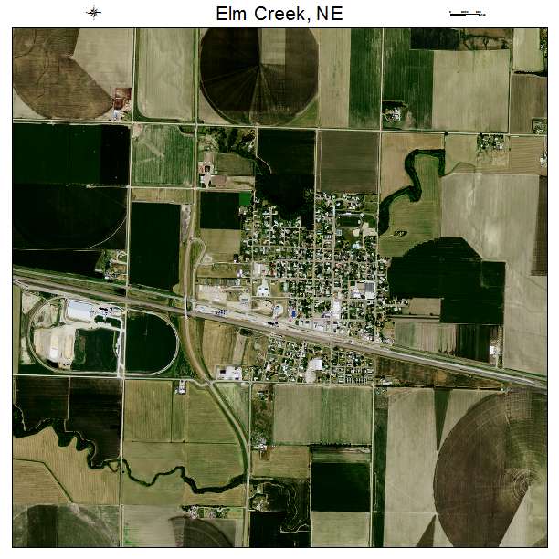 Elm Creek, NE air photo map