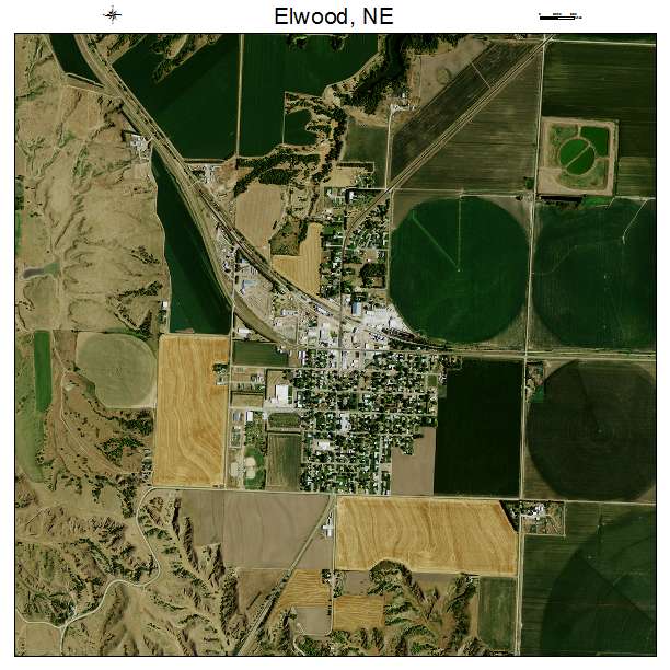 Elwood, NE air photo map