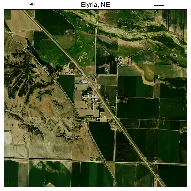 Elyria, NE air photo map