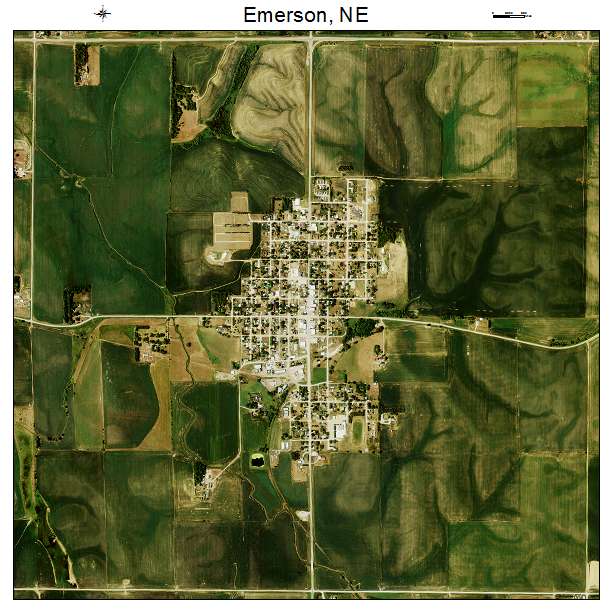 Emerson, NE air photo map