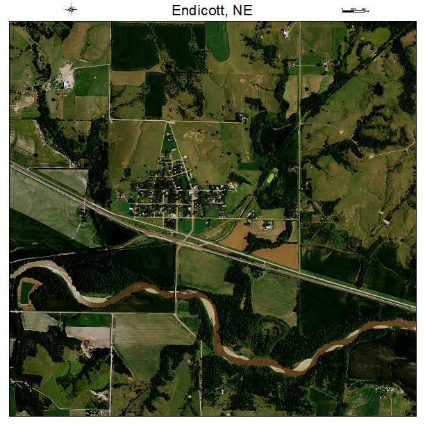 Endicott, NE air photo map