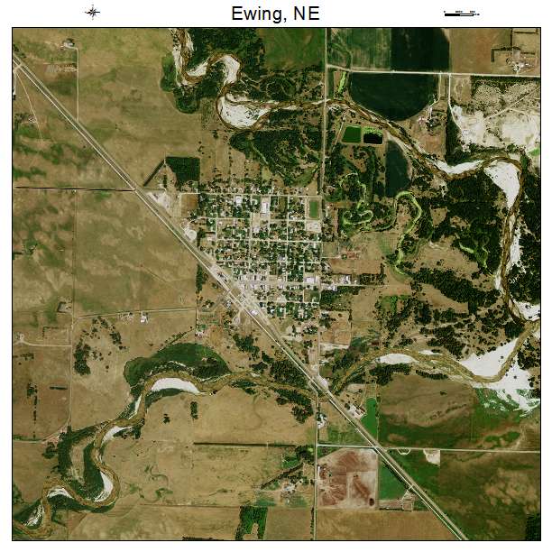 Ewing, NE air photo map