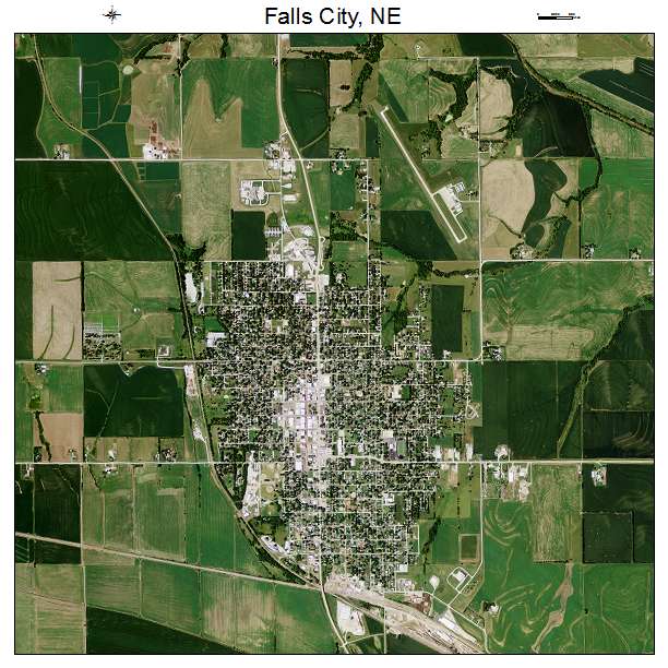 Falls City, NE air photo map