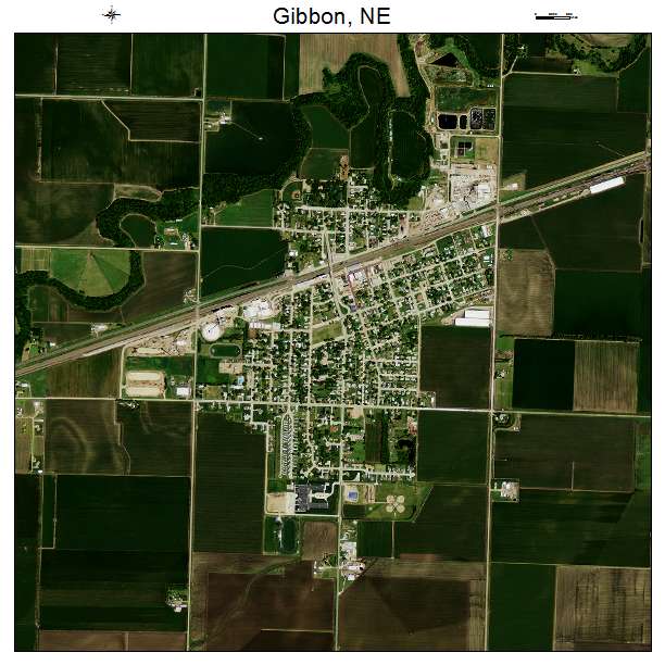 Gibbon, NE air photo map