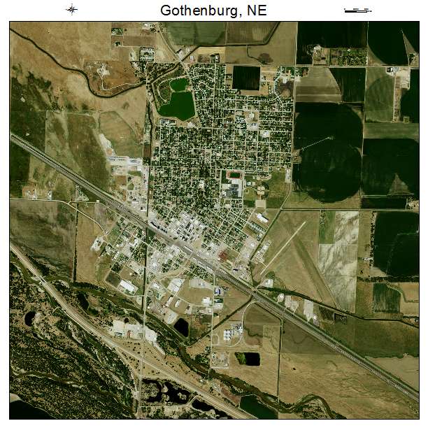 Gothenburg, NE air photo map