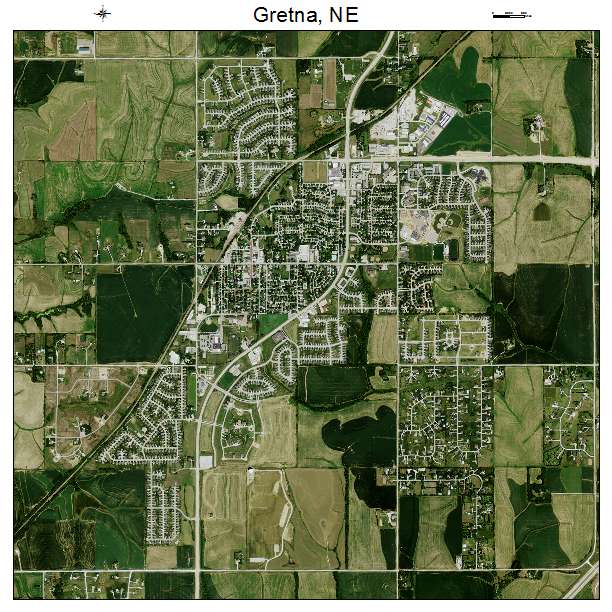 Gretna, NE air photo map
