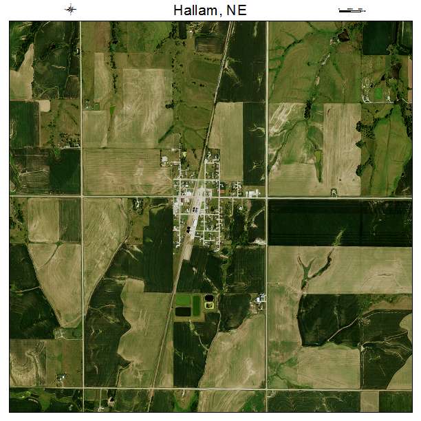 Hallam, NE air photo map