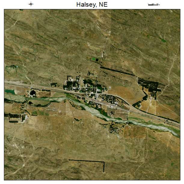 Halsey, NE air photo map