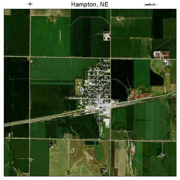 Hampton, NE air photo map