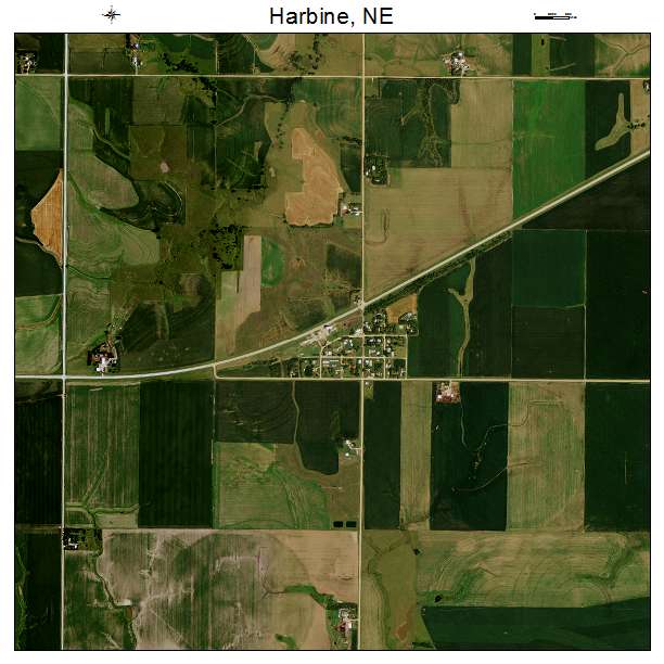 Harbine, NE air photo map