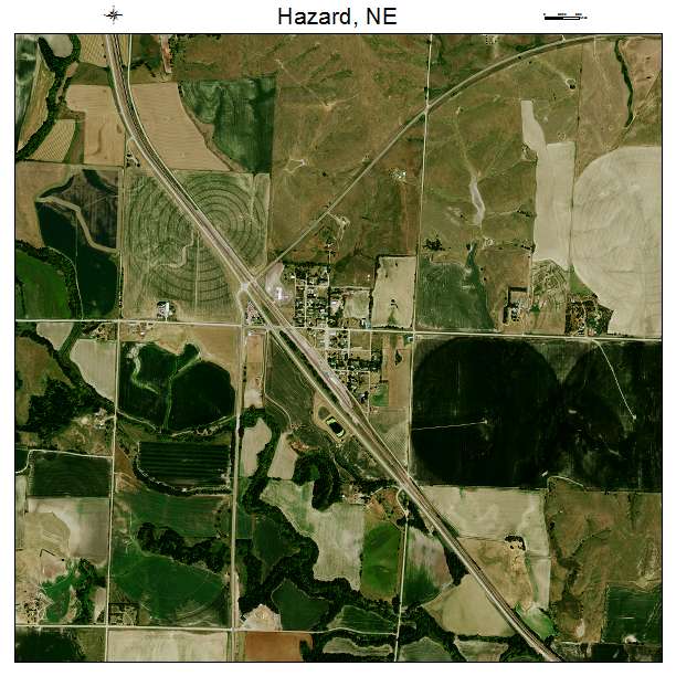Hazard, NE air photo map