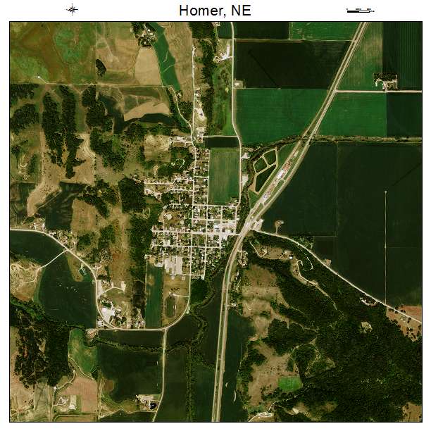 Homer, NE air photo map