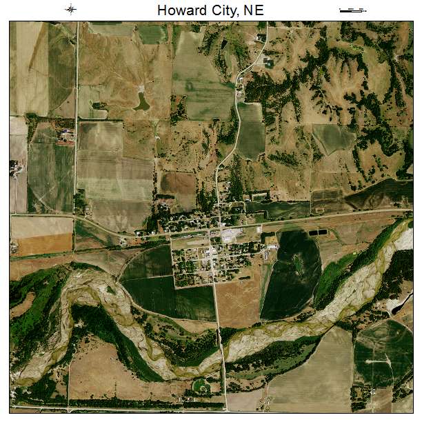 Howard City, NE air photo map