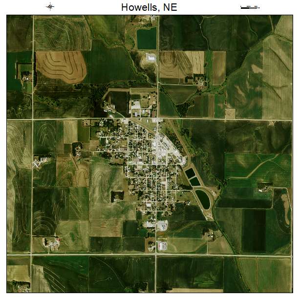 Howells, NE air photo map