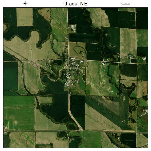 Ithaca, NE air photo map