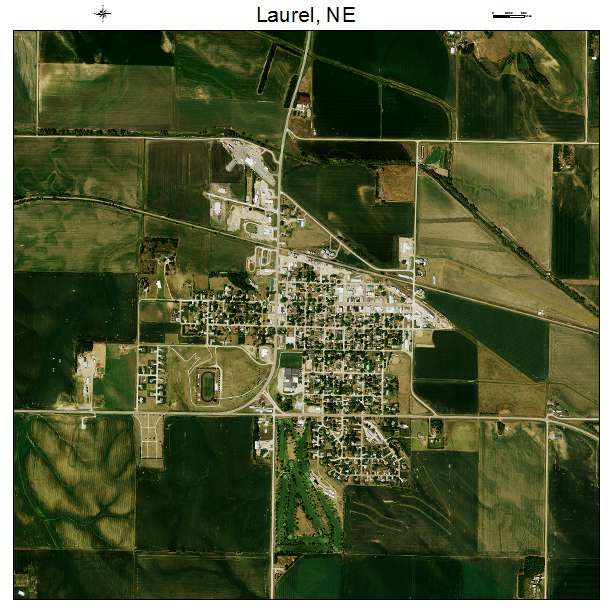 Laurel, NE air photo map