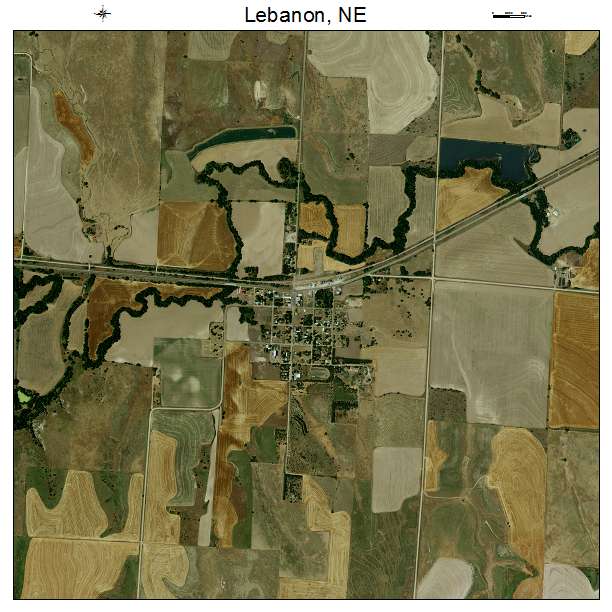 Lebanon, NE air photo map