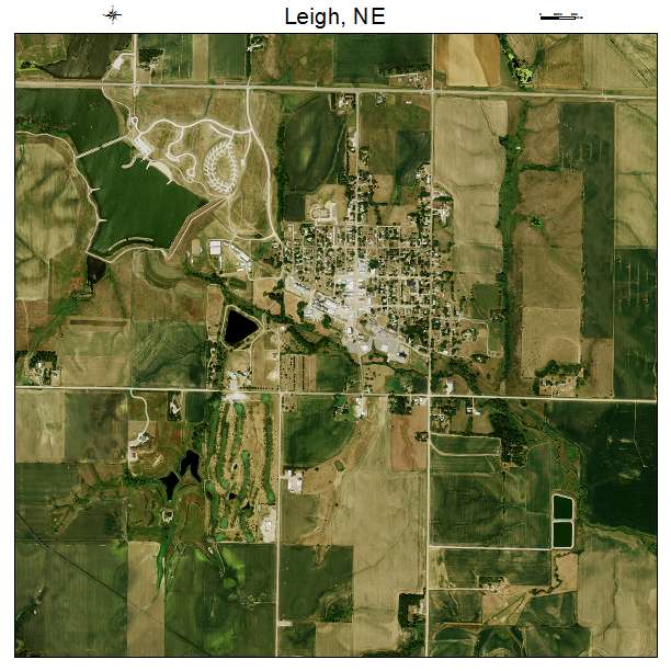 Leigh, NE air photo map