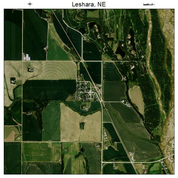 Leshara, NE air photo map