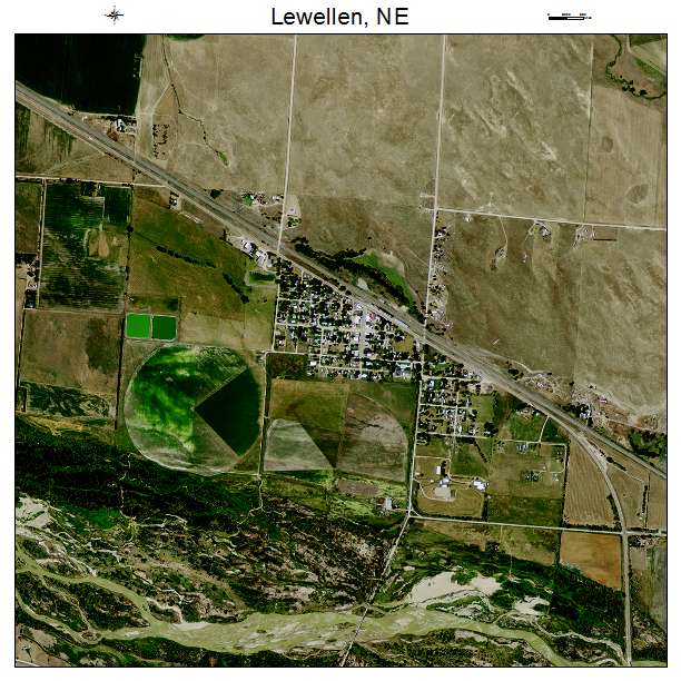 Lewellen, NE air photo map