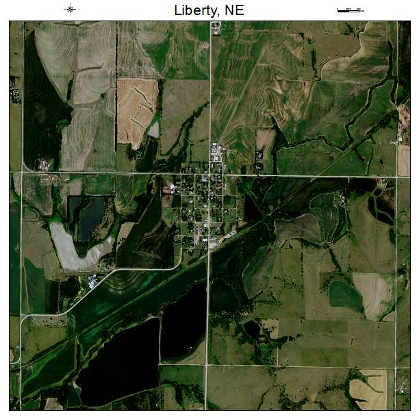 Liberty, NE air photo map