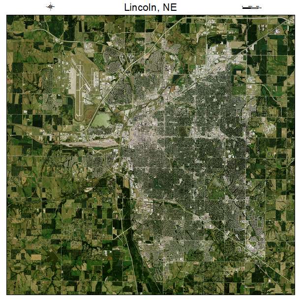 Lincoln, NE air photo map