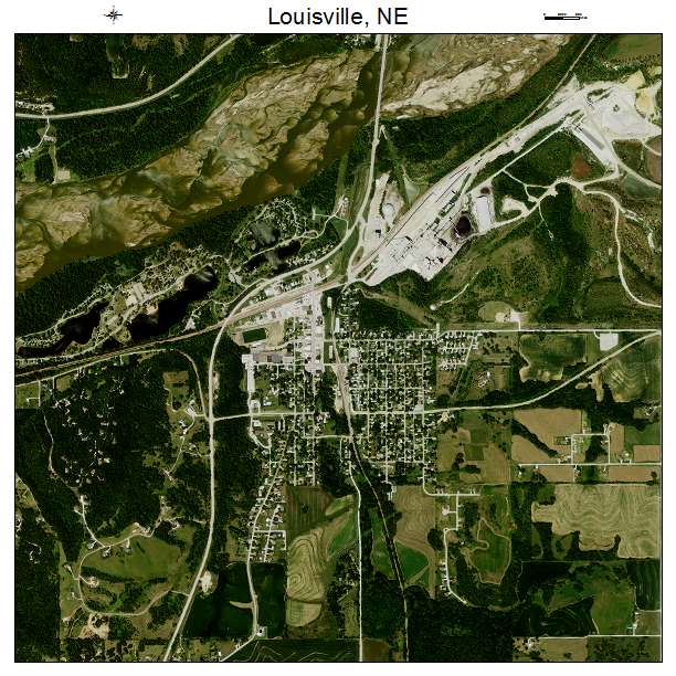 Louisville, NE air photo map