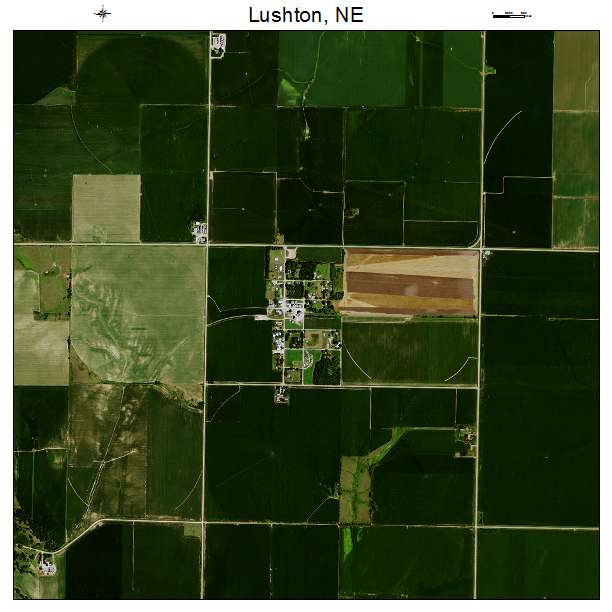 Lushton, NE air photo map