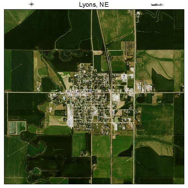 Lyons, NE air photo map