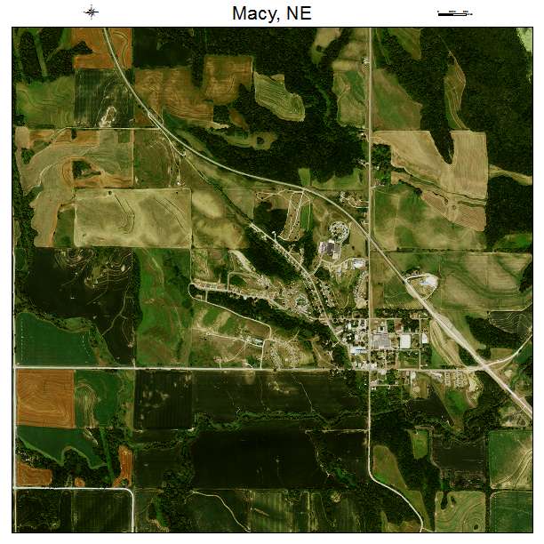 Macy, NE air photo map